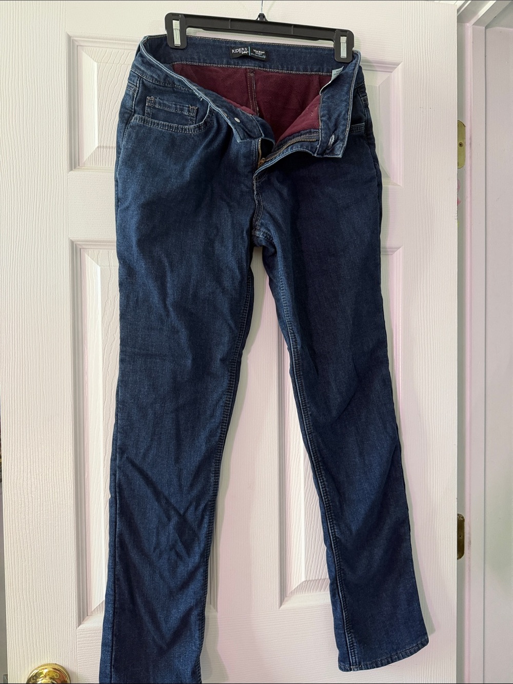 Vintage maroon fleece lined relaxed fit Lee denim jeans